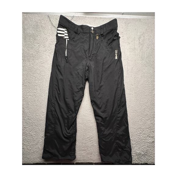 Volcom Nimbus Black Snowboarding Pants Mens Large Black White Pockets - Picture 1 of 16